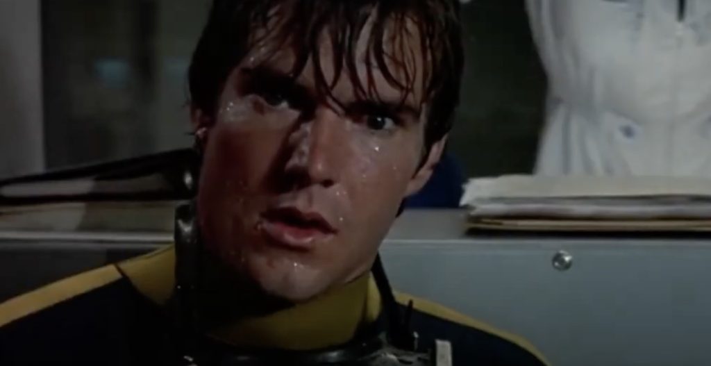 Brody prepares for a shark attack in Jaws