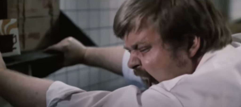 The cook meets his end, maybe justifiably, in sleepaway camp