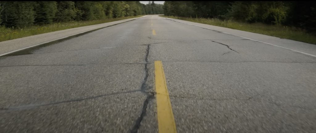 The empty road in The Long Walk