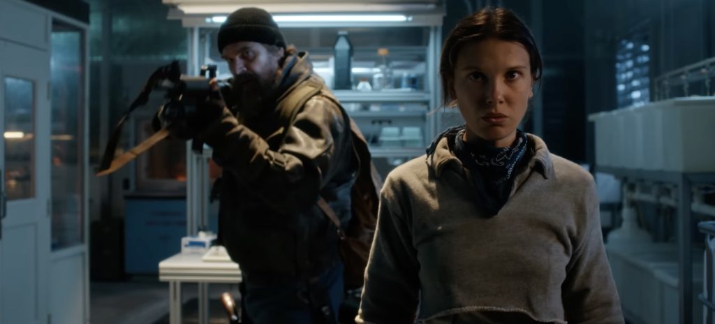 Hop and Eleven fight together in Stranger things season 5